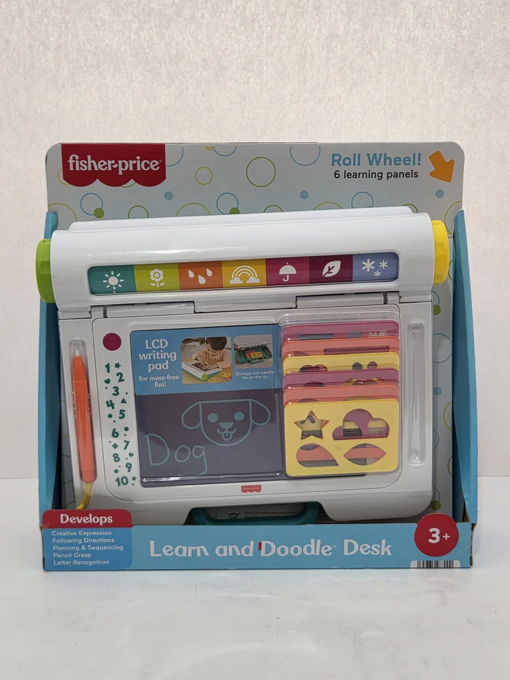 Fisher Price Learn & Doodle Desk Mess-Free Writing Drawing Tablet LCD NEW 3+